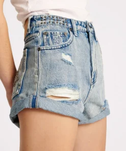 Denim Shorts|ONE TEASPOON Salty Dog Icon Bandits High Waist Denim Shorts