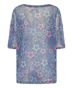 Tees & Tanks|ONE TEASPOON Sensory Star Oversized Mesh Tee