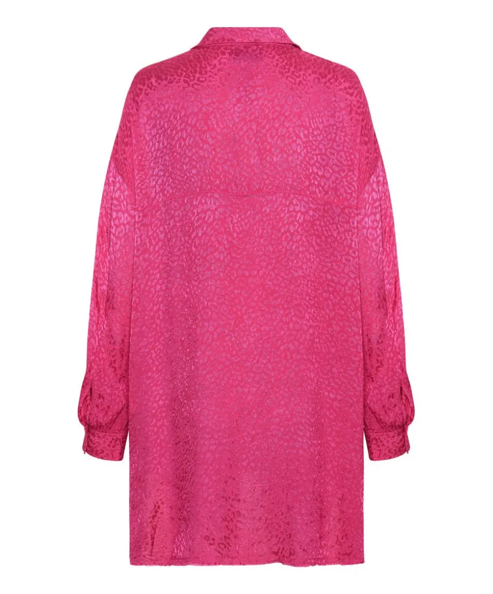 Shirts|ONE TEASPOON Shocking Pink Jacquard Longline Shirt