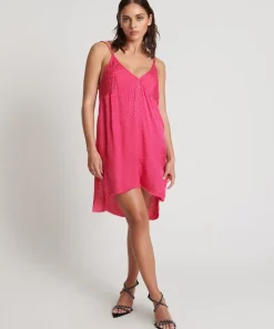 Mini Dresses|ONE TEASPOON Shocking Pink Jacquard Slip Dress