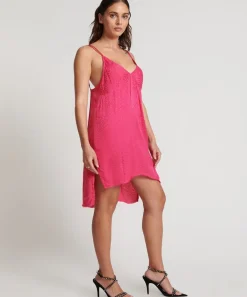 Mini Dresses|ONE TEASPOON Shocking Pink Jacquard Slip Dress