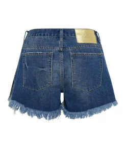 Denim Shorts|ONE TEASPOON Shredded Gold Marlons Low Waist Boyfriend Shorts