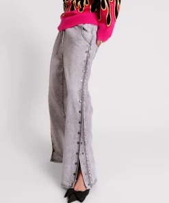 Denim Jeans|ONE TEASPOON Slate Acid Roadhouse Wide Leg Drawstring Jeans