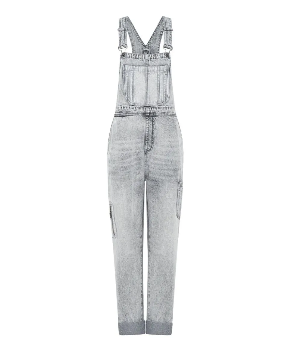Denim Jumpsuits|ONE TEASPOON Slate Acid Stanton St Denim Overalls