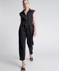 Denim Jumpsuits|ONE TEASPOON Sleeveless Olivia Aviator Jumpsuit