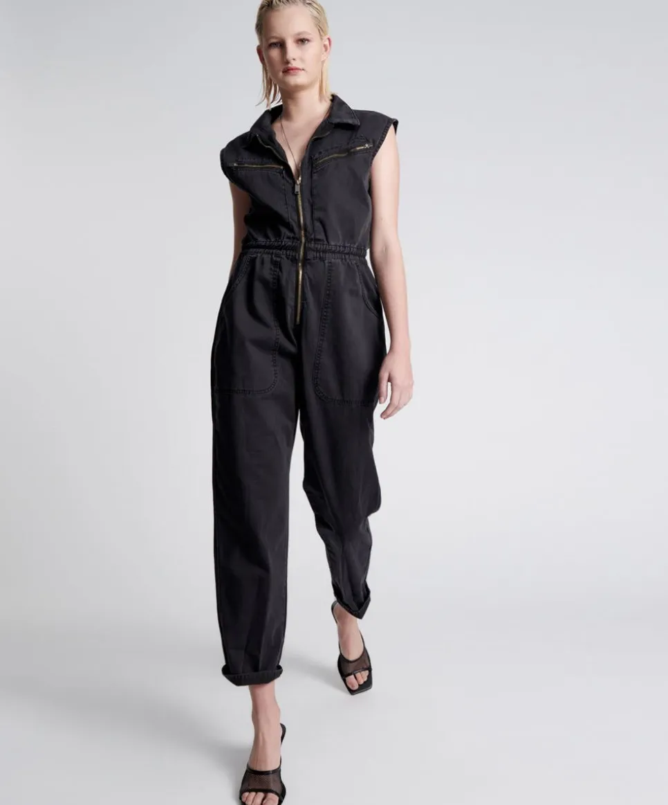 Denim Jumpsuits|ONE TEASPOON Sleeveless Olivia Aviator Jumpsuit
