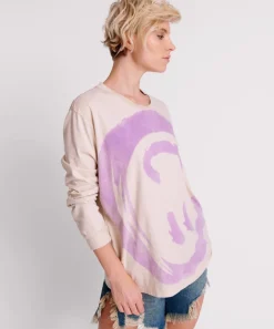 Graphic Tees|ONE TEASPOON Smiley Violet Long Sleeve Tee