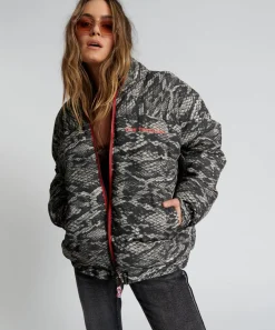 Puffa Jackets|ONE TEASPOON Snaked Dirtee Love Puffa Jacket