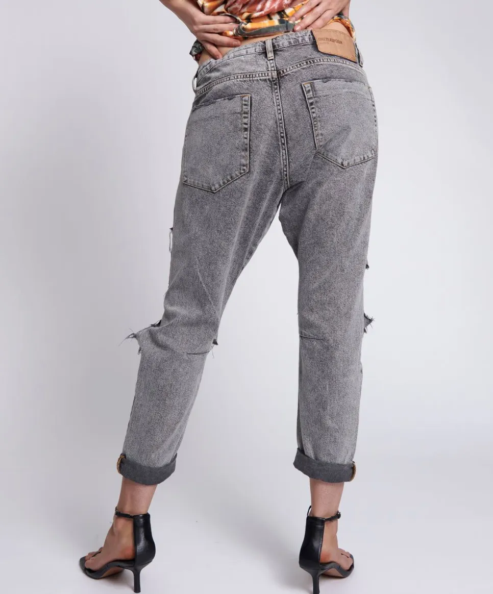 Denim Jeans|ONE TEASPOON Soft Grey Trashed Saints Boyfriend Jeans