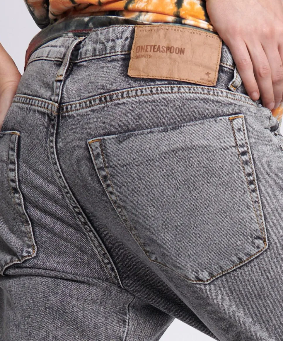 Denim Jeans|ONE TEASPOON Soft Grey Trashed Saints Boyfriend Jeans