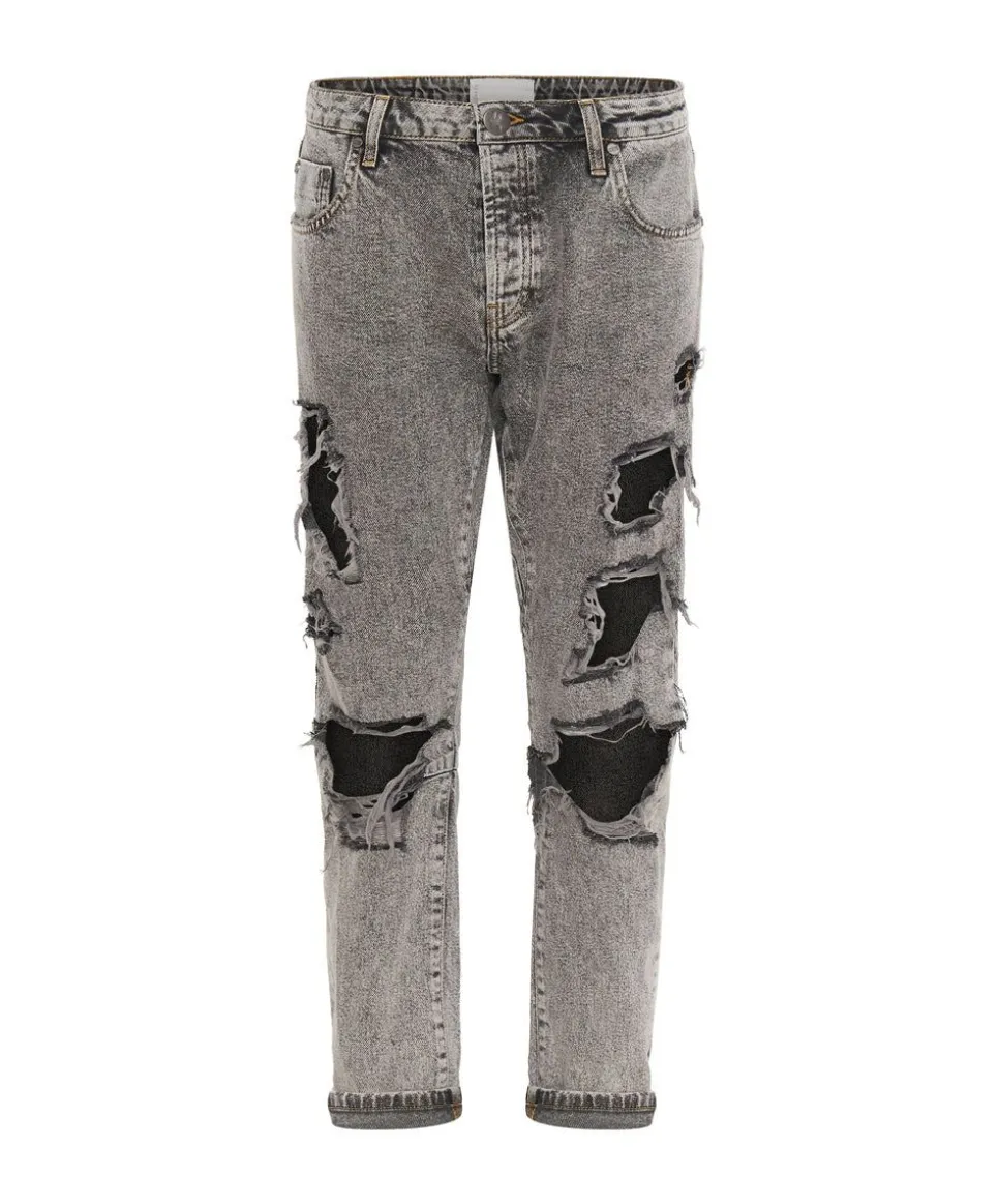 Denim Jeans|ONE TEASPOON Soft Grey Trashed Saints Boyfriend Jeans