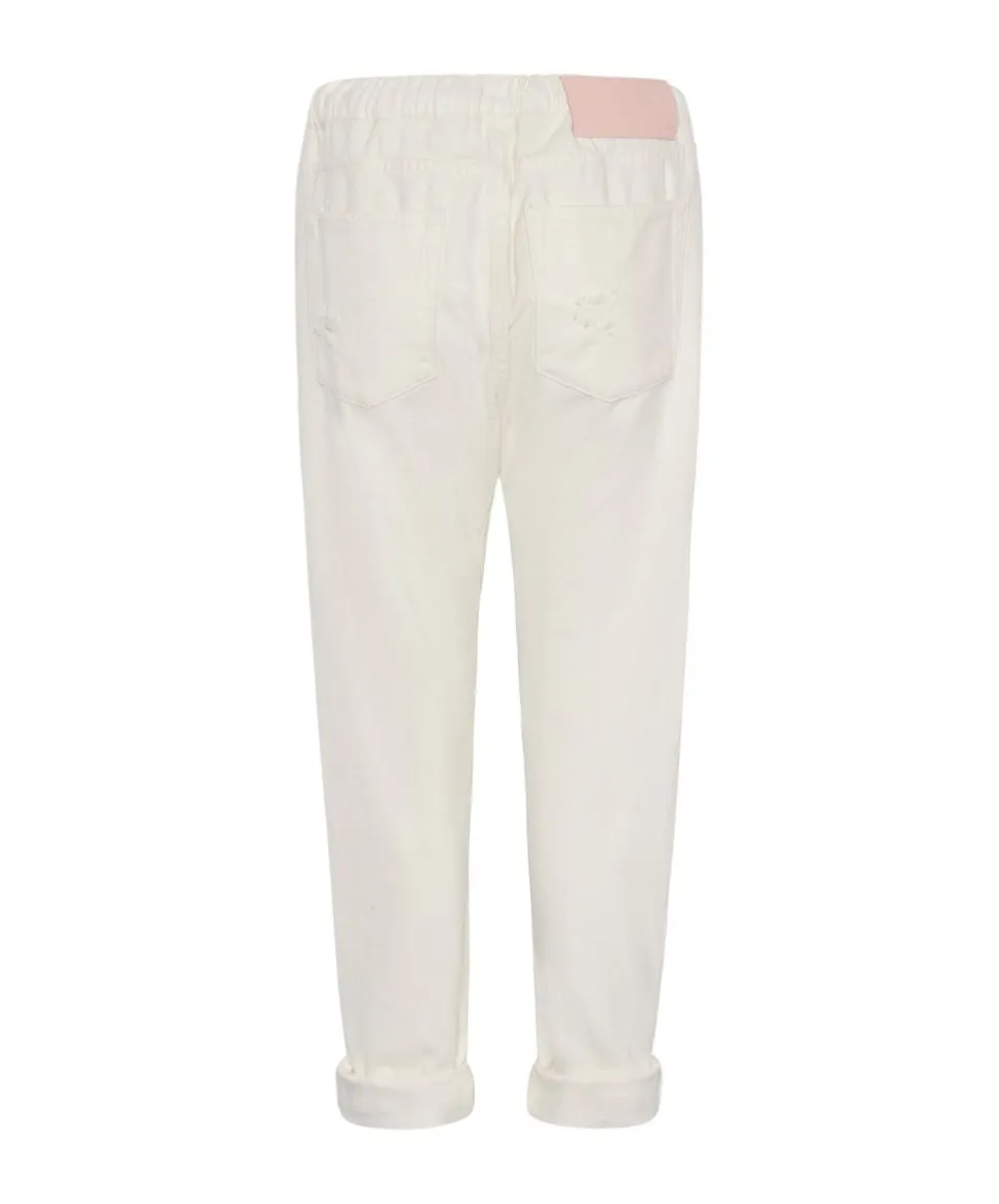 Denim Jeans|ONE TEASPOON Soft White Shabbies Drawstring Boyfriend Jeans