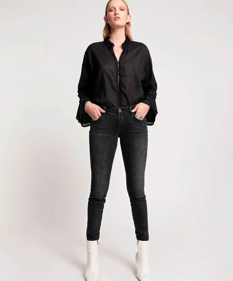 Denim Jeans|ONE TEASPOON Sonic Black Freebirds Ii Low Waist Skinny Jeans