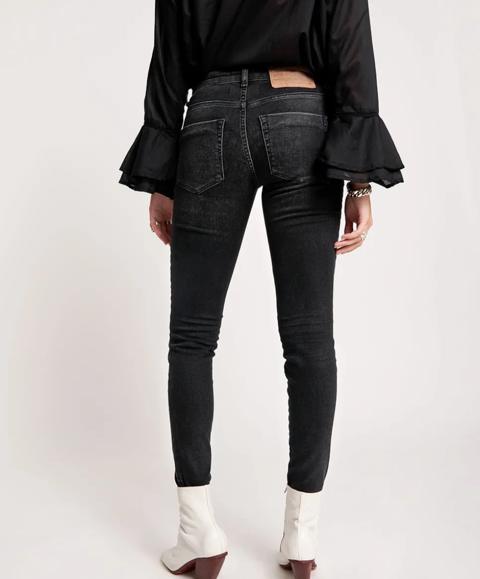 Denim Jeans|ONE TEASPOON Sonic Black Freebirds Ii Low Waist Skinny Jeans