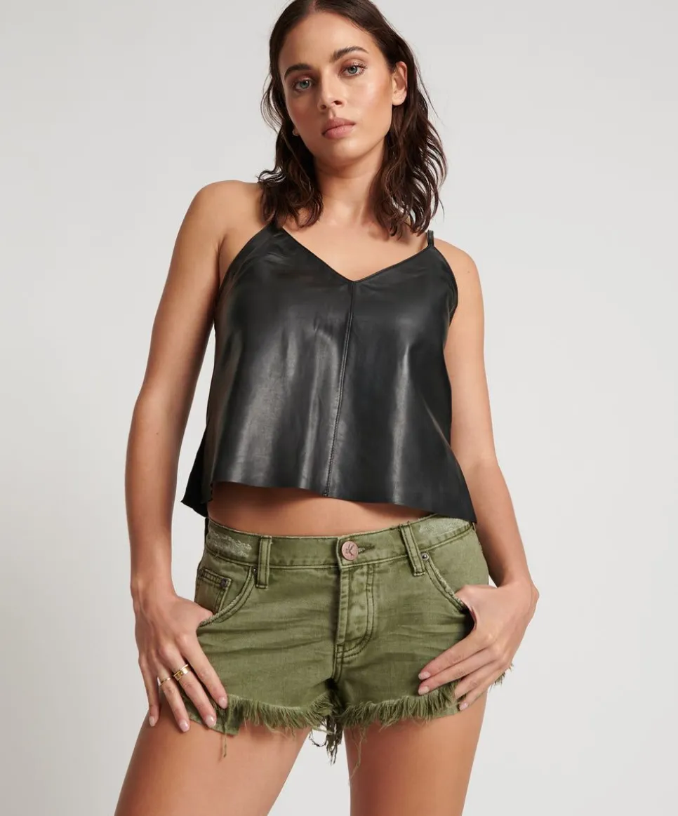Denim Shorts|ONE TEASPOON St Khaki Dukes Low Waist Denim Shorts