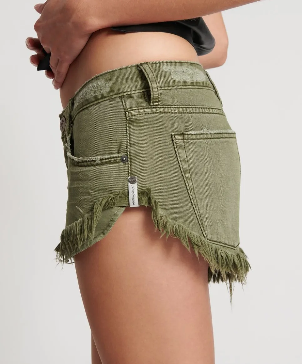 Denim Shorts|ONE TEASPOON St Khaki Dukes Low Waist Denim Shorts