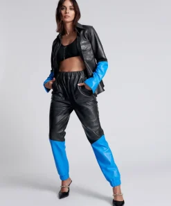 Bottoms|ONE TEASPOON Stand By Leather Track Pants