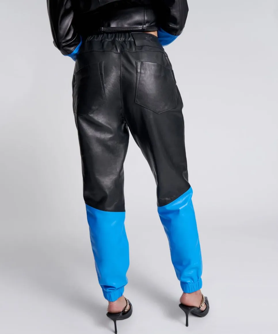 Bottoms|ONE TEASPOON Stand By Leather Track Pants