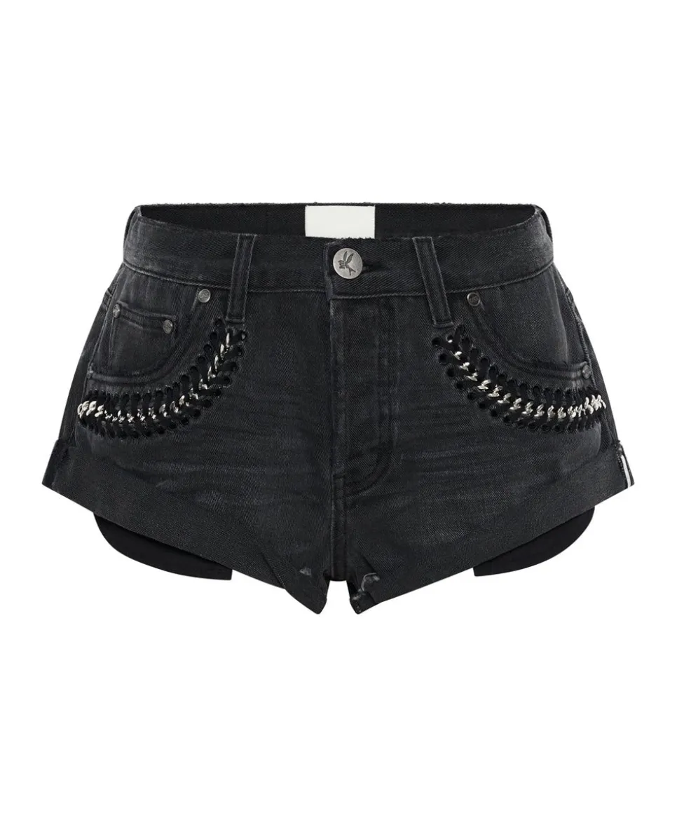 Denim Shorts|ONE TEASPOON Storm Grey Bandits Low Waist Denim Shorts