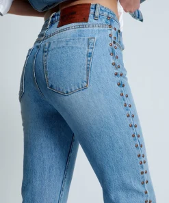 Denim Jeans|ONE TEASPOON Studded High Waist Awesome Baggies Denim Jeans