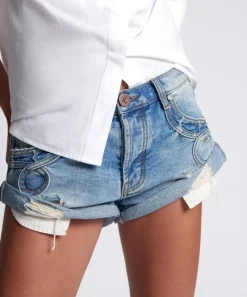 Denim Shorts|ONE TEASPOON Sunbleach Blue Bandits Low Waist Shorts