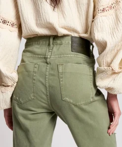 Denim Shorts|ONE TEASPOON Super Khaki Cut Off Truckers Mid Waist Long Length Shorts