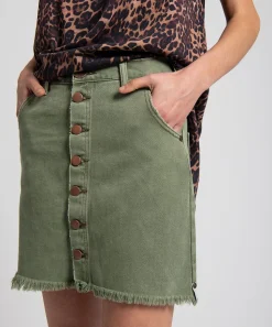 Denim Skirts|ONE TEASPOON Super Khaki Viper High Waist Skirt