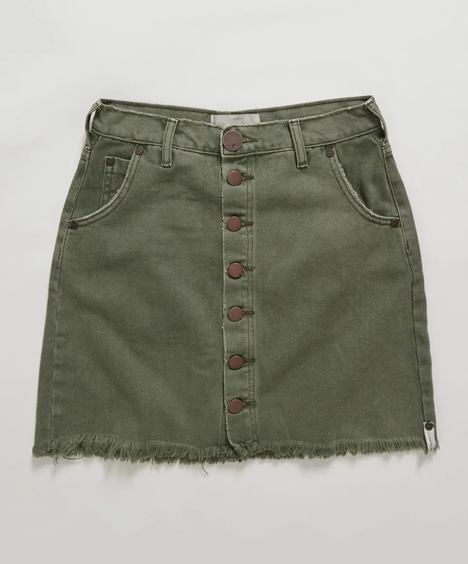 Denim Skirts|ONE TEASPOON Super Khaki Viper High Waist Skirt