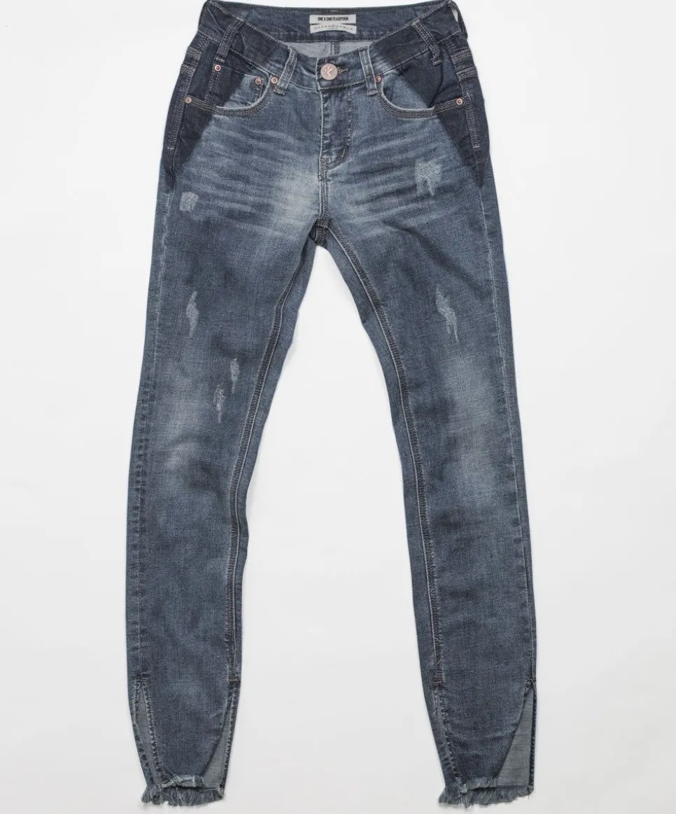 Denim Jeans|ONE TEASPOON Superstar Blue Hoodlums Mid Rise Skinny Jeans