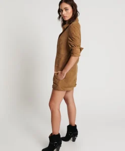 Denim Jumpsuits|ONE TEASPOON Tan Suede Prophecy Jumpsuit