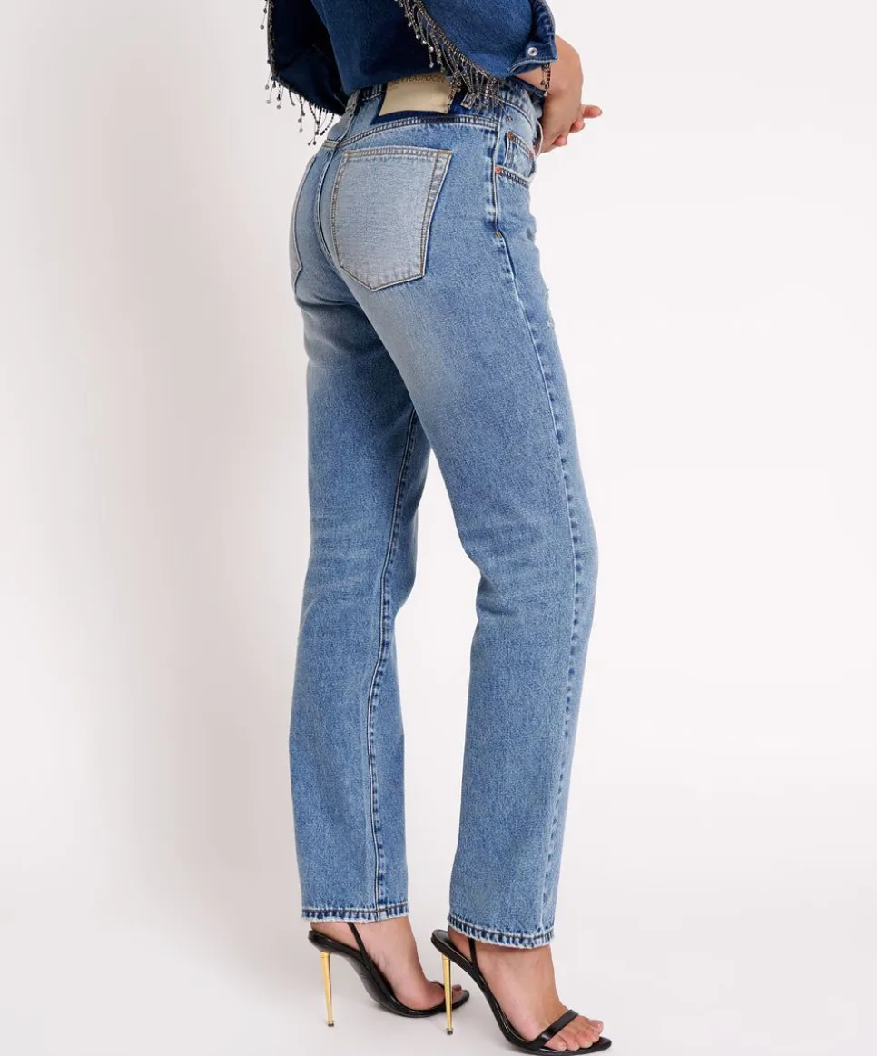 Denim Jeans|ONE TEASPOON Texas Blue Truckers Mid Rise Straight Leg Jeans