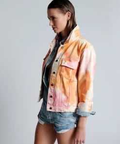 Jackets|ONE TEASPOON Tie Dye Mind Frequencies Denim Trucker Jacket