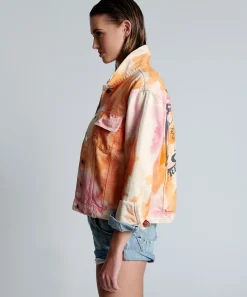 Jackets|ONE TEASPOON Tie Dye Mind Frequencies Denim Trucker Jacket
