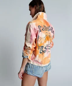 Jackets|ONE TEASPOON Tie Dye Mind Frequencies Denim Trucker Jacket
