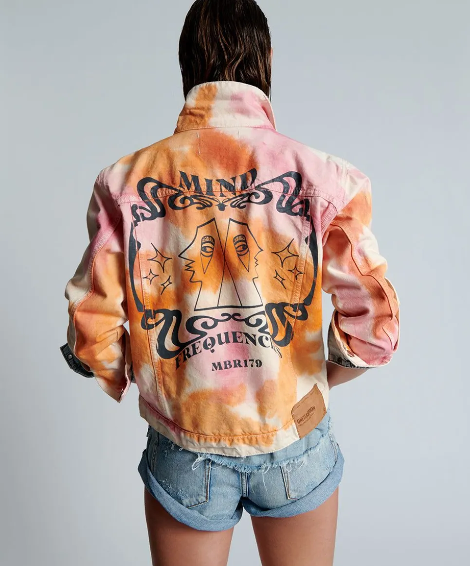 Jackets|ONE TEASPOON Tie Dye Mind Frequencies Denim Trucker Jacket