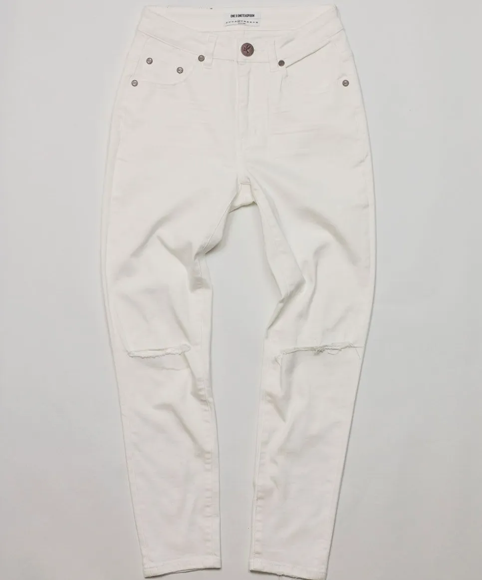 Denim Jeans|ONE TEASPOON True White High Waist Freebirds Ii