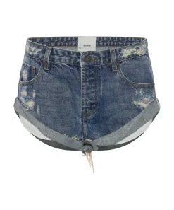 Denim Shorts|ONE TEASPOON Used Blue Bandits Low Waist Denim Shorts