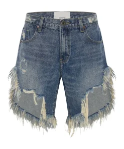 Denim Shorts|ONE TEASPOON Used Blue Frankies Long Length Denim Shorts