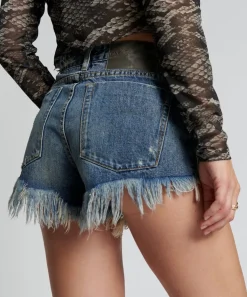 Denim Shorts|ONE TEASPOON Used Blue The One Fitted Cheeky Denim Shorts