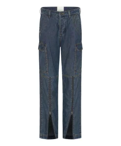 Denim Jeans|ONE TEASPOON Used Blue Zipped Cargo Motion Jeans