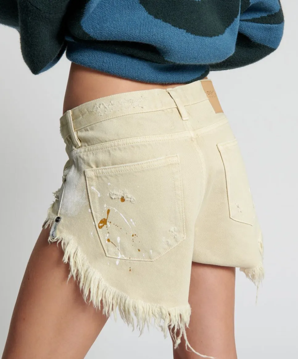 Denim Shorts|ONE TEASPOON Vegas Gold Painted Rollers Denim Shorts