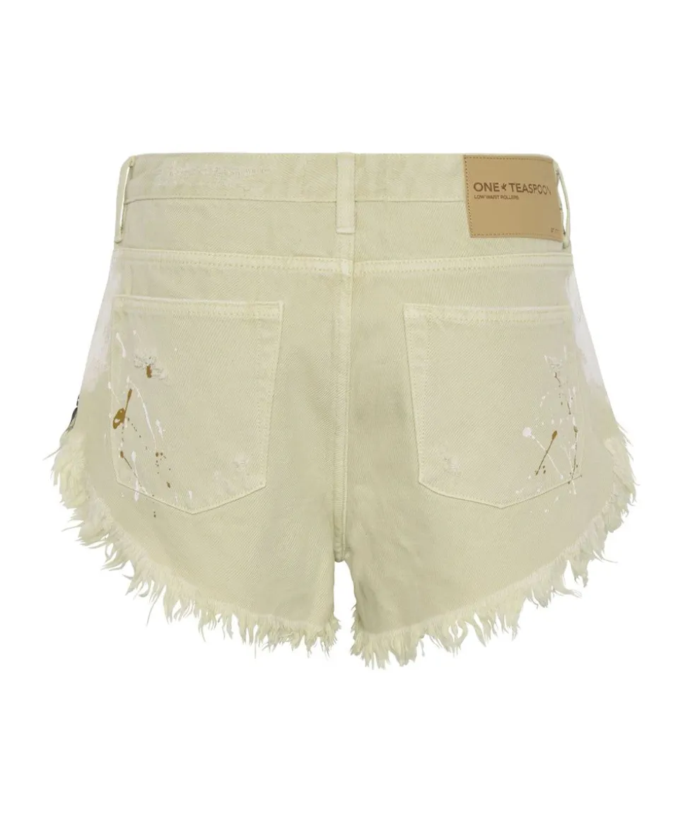 Denim Shorts|ONE TEASPOON Vegas Gold Painted Rollers Denim Shorts