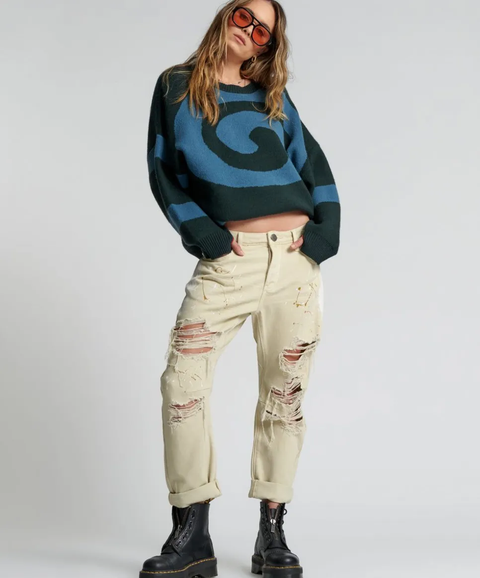 Denim Jeans|ONE TEASPOON Vegas Gold Painted Saints Boyfriend Jeans