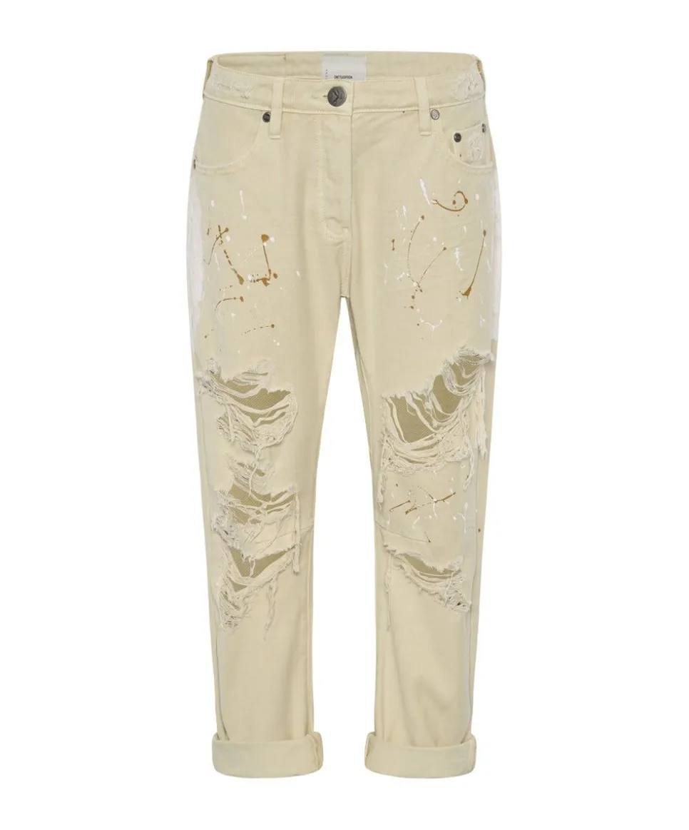 Denim Jeans|ONE TEASPOON Vegas Gold Painted Saints Boyfriend Jeans