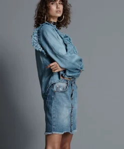 Denim Skirts|ONE TEASPOON Venice Viper High Waist Button Through Mini Skirt