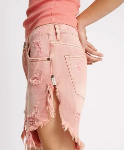 Denim Shorts|ONE TEASPOON Vintage Red Frankies Long Length Shorts