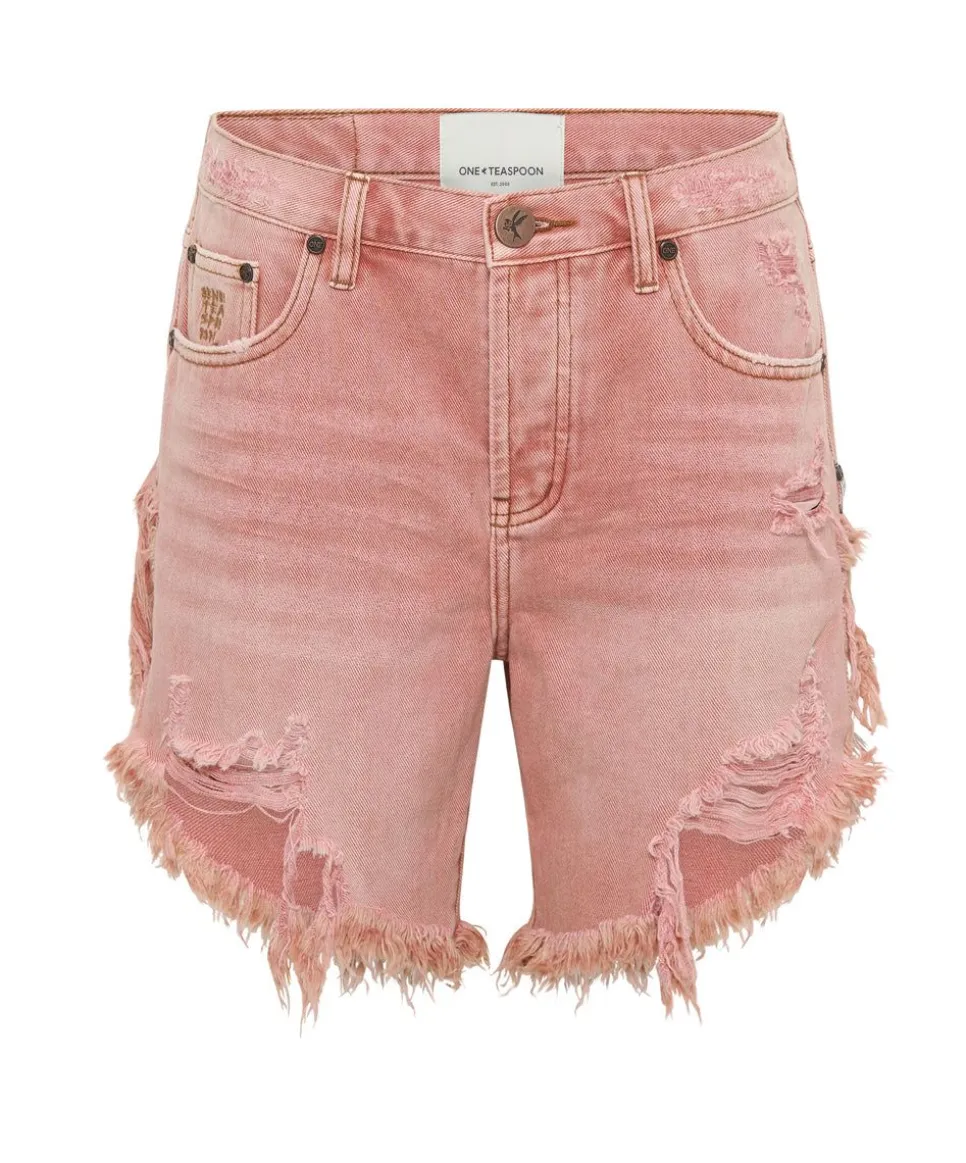 Denim Shorts|ONE TEASPOON Vintage Red Frankies Long Length Shorts