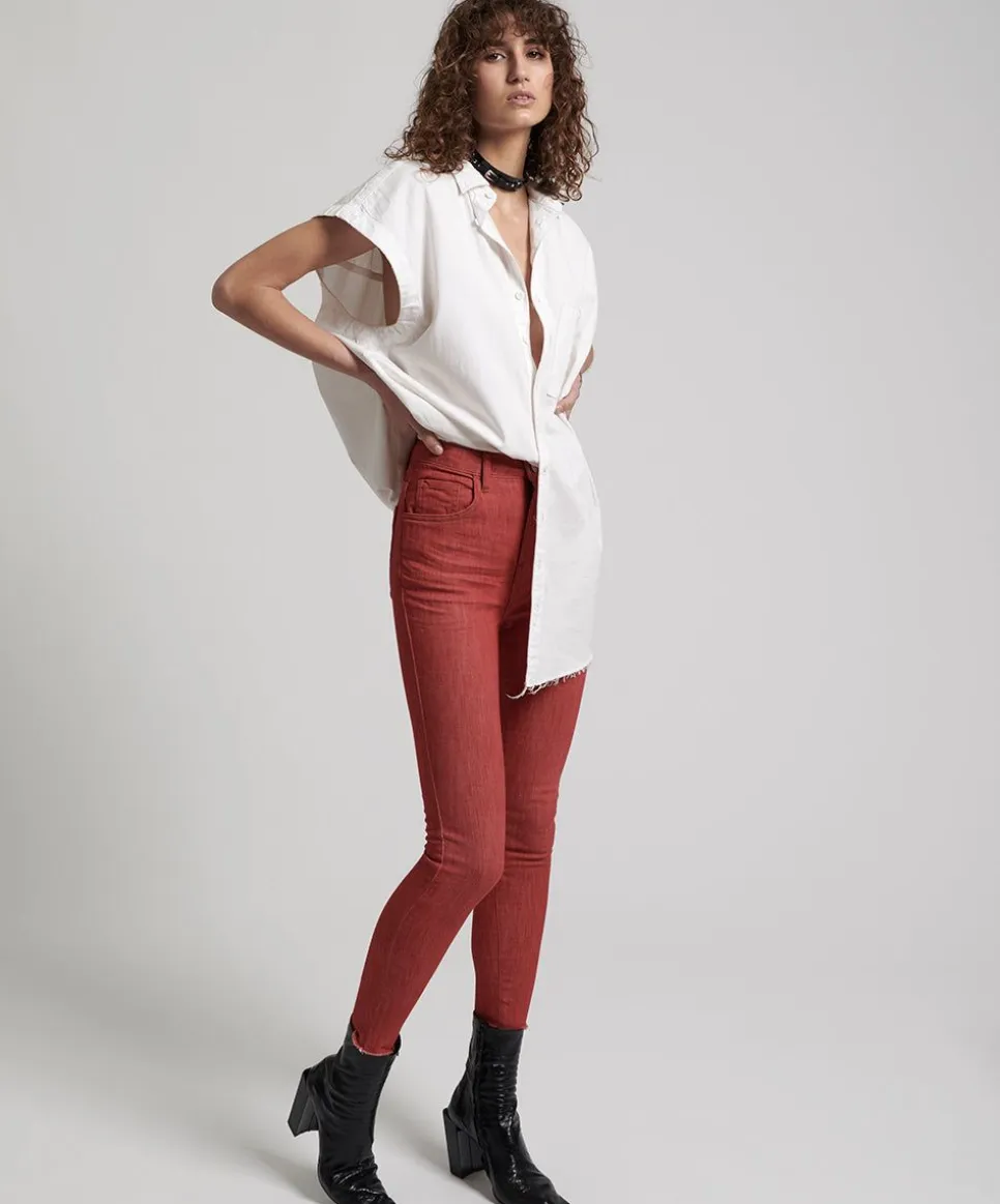 Denim Jeans|ONE TEASPOON Viona Red Freebirds Ii Super High Waist Skinny Jeans