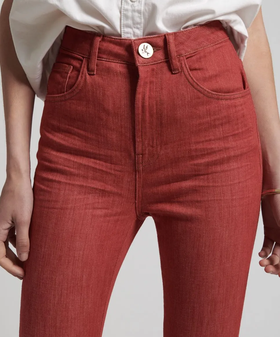 Denim Jeans|ONE TEASPOON Viona Red Freebirds Ii Super High Waist Skinny Jeans