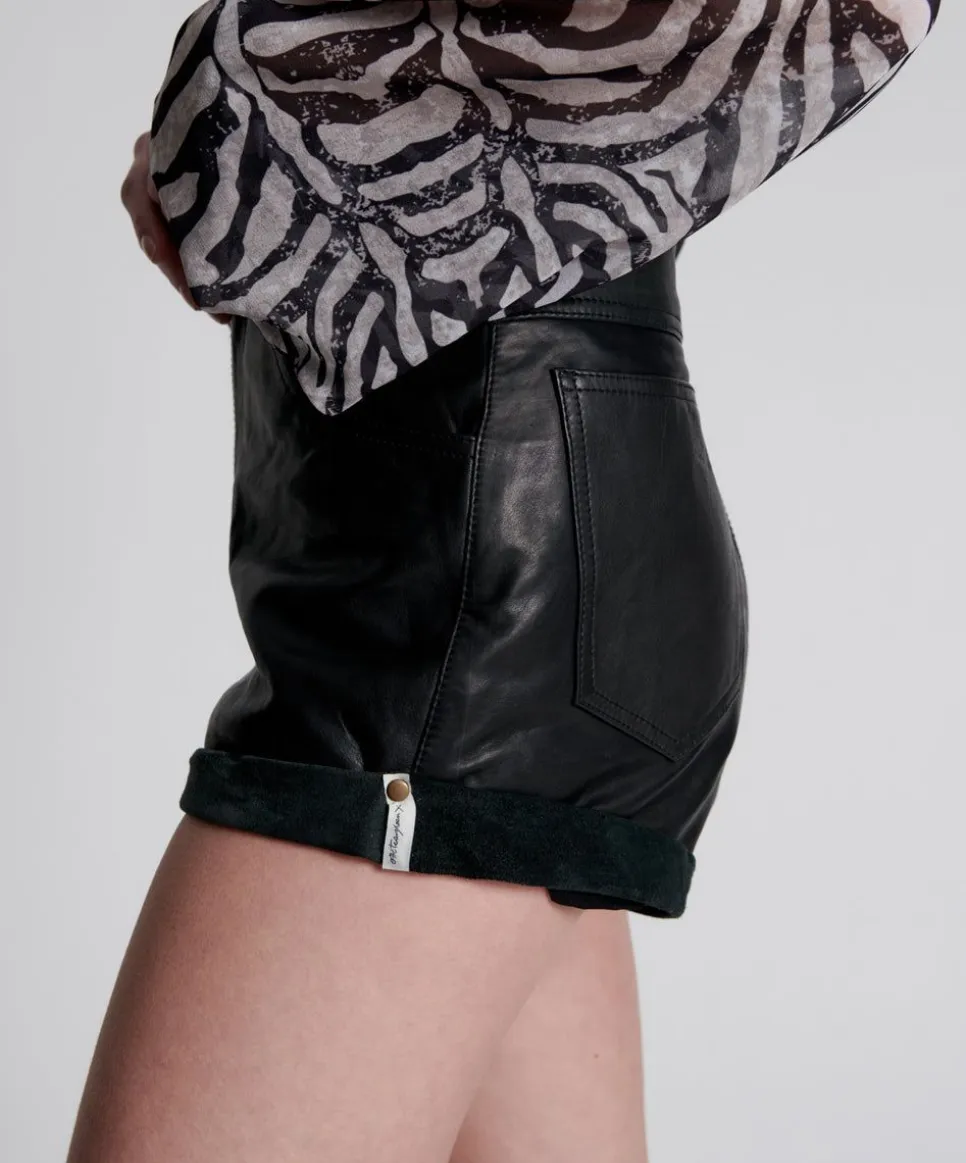 Bottoms|ONE TEASPOON Wanderer Leather High Waist Bandits
